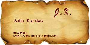 Jahn Kardos névjegykártya